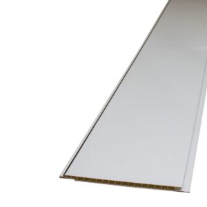 Decorceil Gloss White / Chrome Strip PVC Ceiling Panel (2m x 165mm)